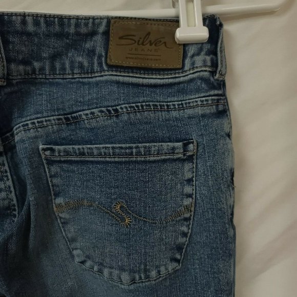 Silver Jeans Stretch DV8 Womens 27/32 Mid Rise Boot Cut Light Wash Denim Jeans - Picture 6 of 12